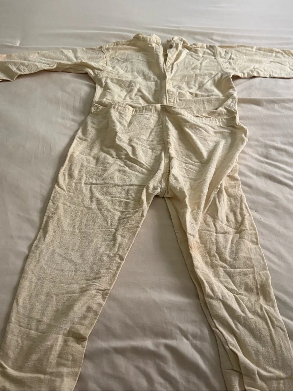 VTG 1940s Toddler One Piece Union Suit Cotton Gripper Snaps ASIS